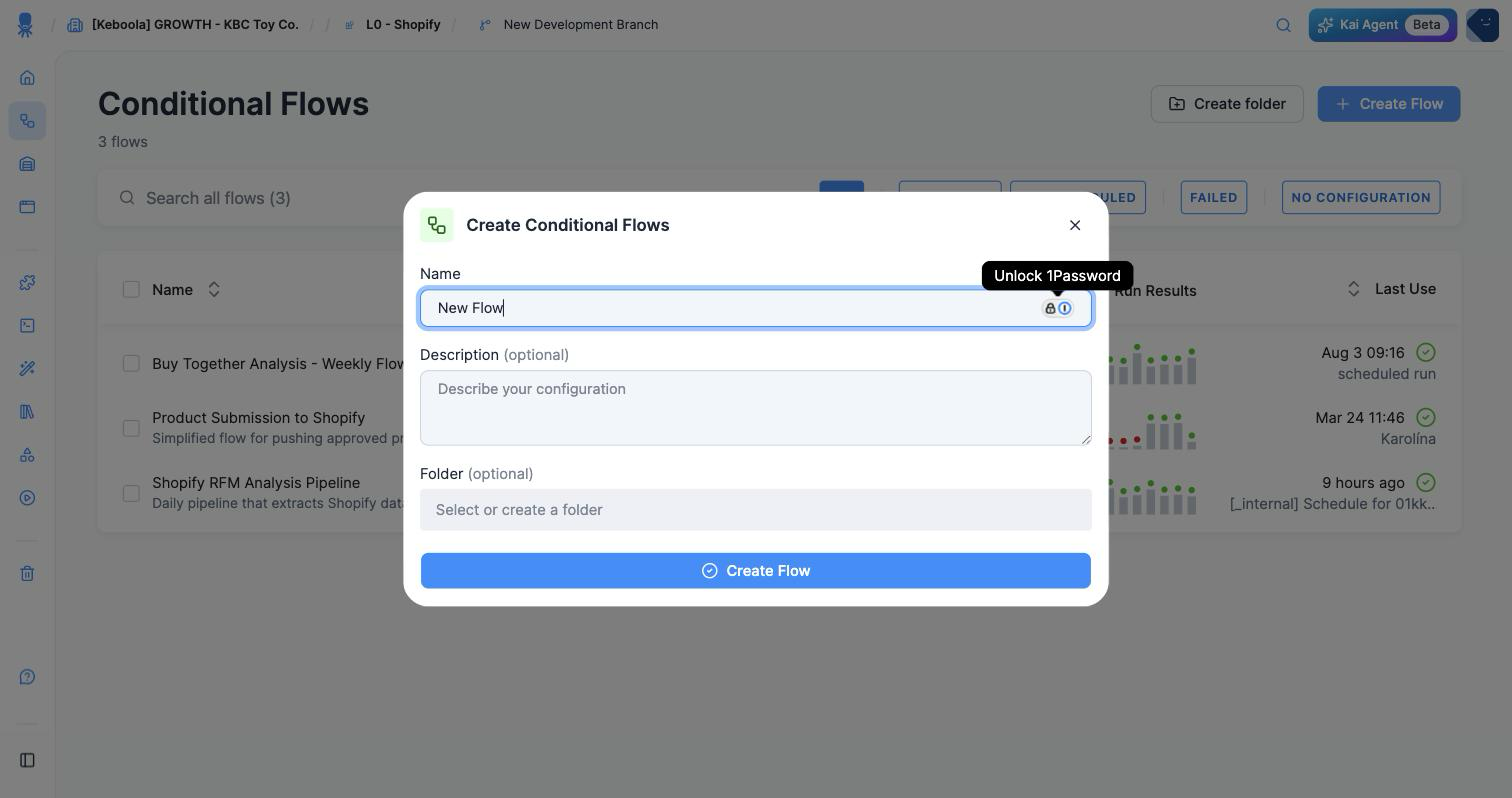 Screenshot - Create a flow
